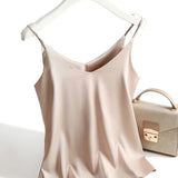 Top basic in seta da donna con spalline sottili | Canotta in raso senza maniche