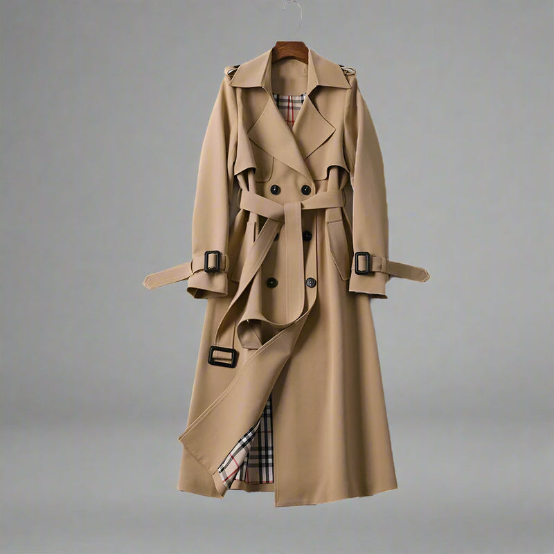 Trench Coat Femminile Sagomato – Con Cintura, Adatto per Primavera e Autunno