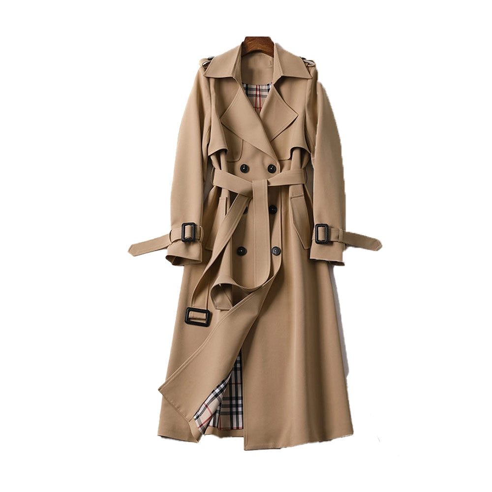 Trench Coat Femminile Sagomato – Con Cintura, Adatto per Primavera e Autunno