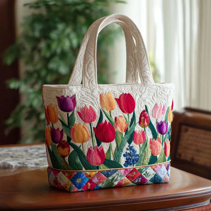 Borsa trapuntata - Giardino di Tulipani