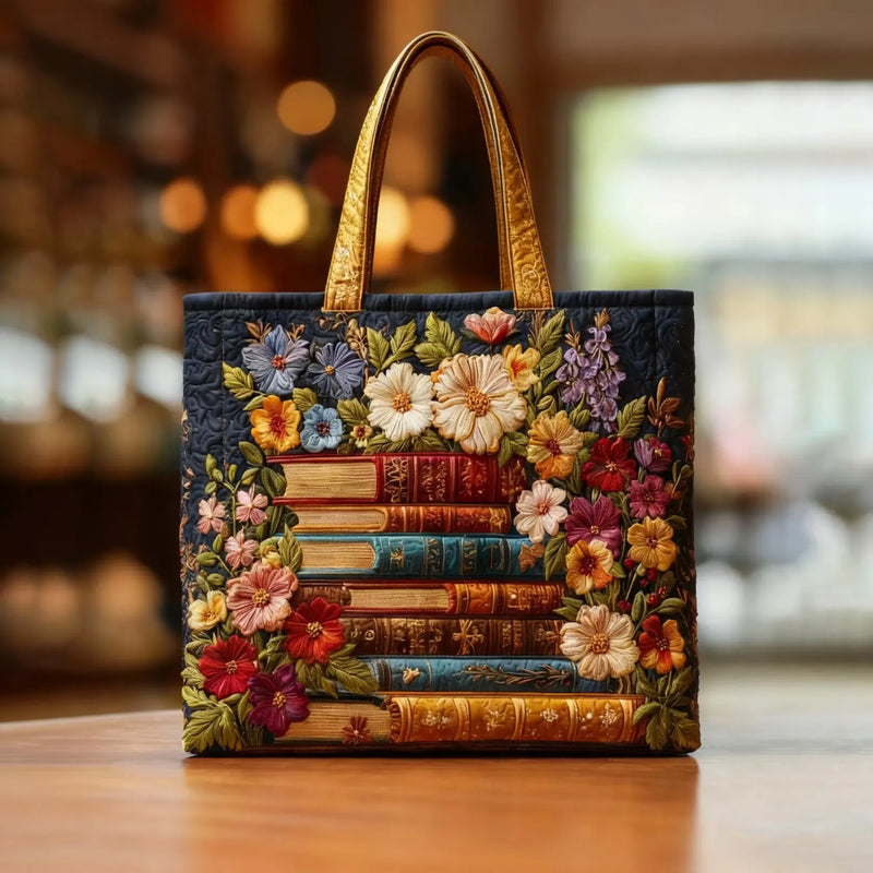 Borsa artigianale – Stampa Floreale e Libri