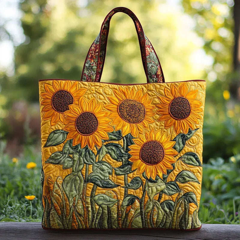 Borsa trapuntata classica - Girasoli