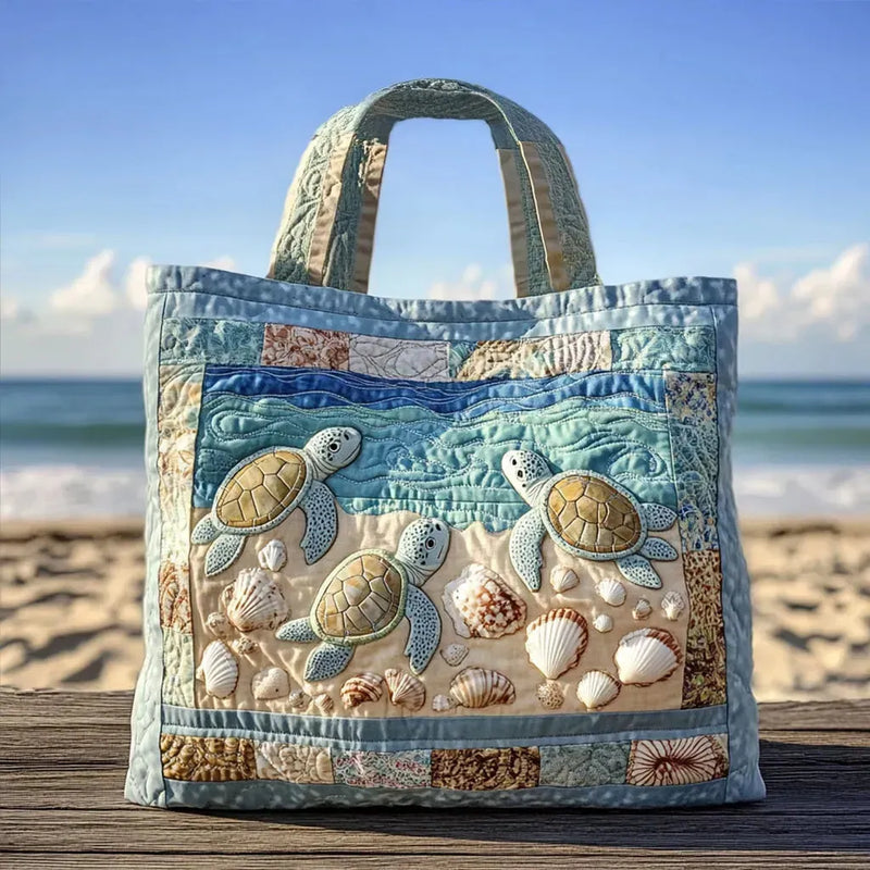 Borsa trapuntata artigianale - Tartarughe Marine