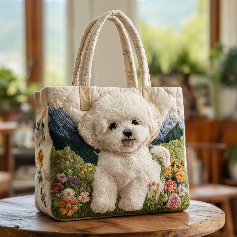 Borsa trapuntata artigianale - Cane Incantato
