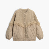 Varel | Giacca trapuntata in maglia intrecciata patchwork