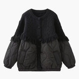 Varel | Giacca trapuntata in maglia intrecciata patchwork