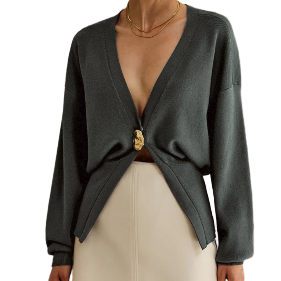 Donna - Cardigan elegante - Morbido tessuto con chiusura a bottoni - Stratificazione alla moda
