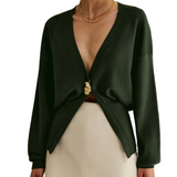 Donna - Cardigan elegante - Morbido tessuto con chiusura a bottoni - Stratificazione alla moda