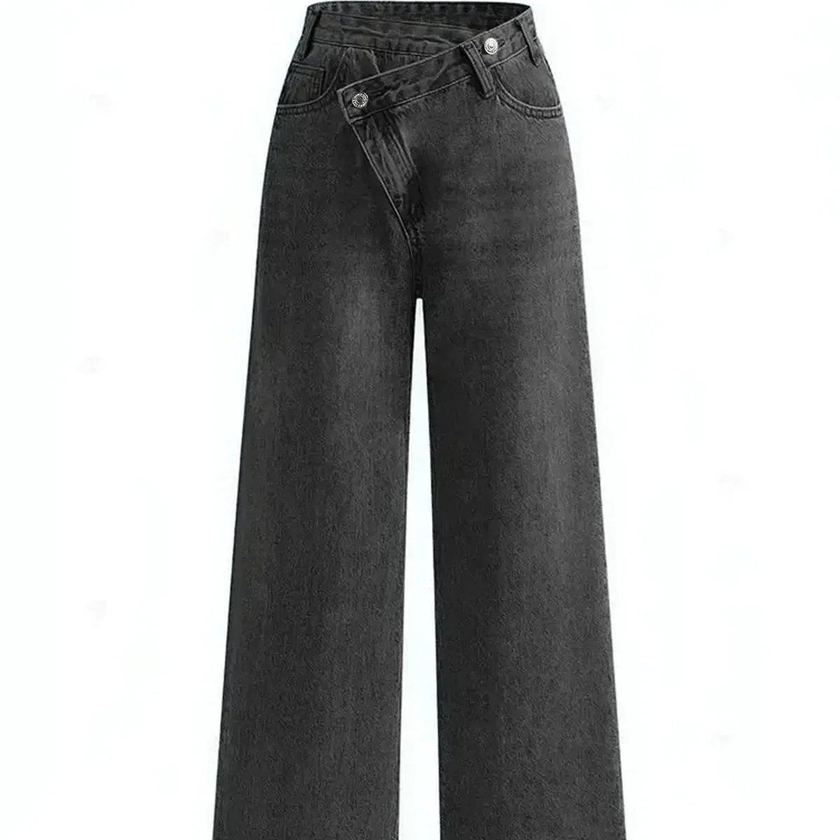 Donna - Jeans asimmetrici a vita larga - Stile alla moda
