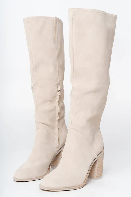Stivali Alti Donna – Beige, Stile Elegante per Outfit Casual o Eleganti