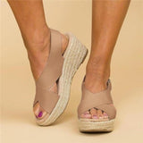Sandali con Tacco a Cuneo per Donna – Con Cinghie Incrociate, Adatti per Uso Casual e Estivo