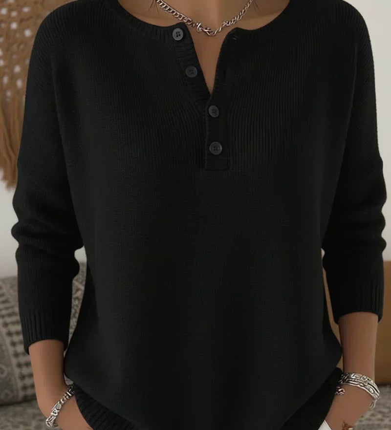 Laura™ | Maglione henley in maglia morbida