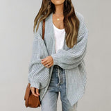 Cardigan da donna in maglia grossa – Strato ampio e aperto sul davanti per l’autunno e l’inverno