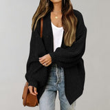 Cardigan da donna in maglia grossa – Strato ampio e aperto sul davanti per l’autunno e l’inverno