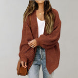 Cardigan da donna in maglia grossa – Strato ampio e aperto sul davanti per l’autunno e l’inverno