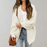 Cardigan da donna in maglia grossa – Strato ampio e aperto sul davanti per l’autunno e l’inverno