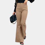 Donna - Pantaloni svasati a vita alta - Stile velluto a coste