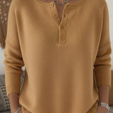 Laura™ | Maglione henley in maglia morbida