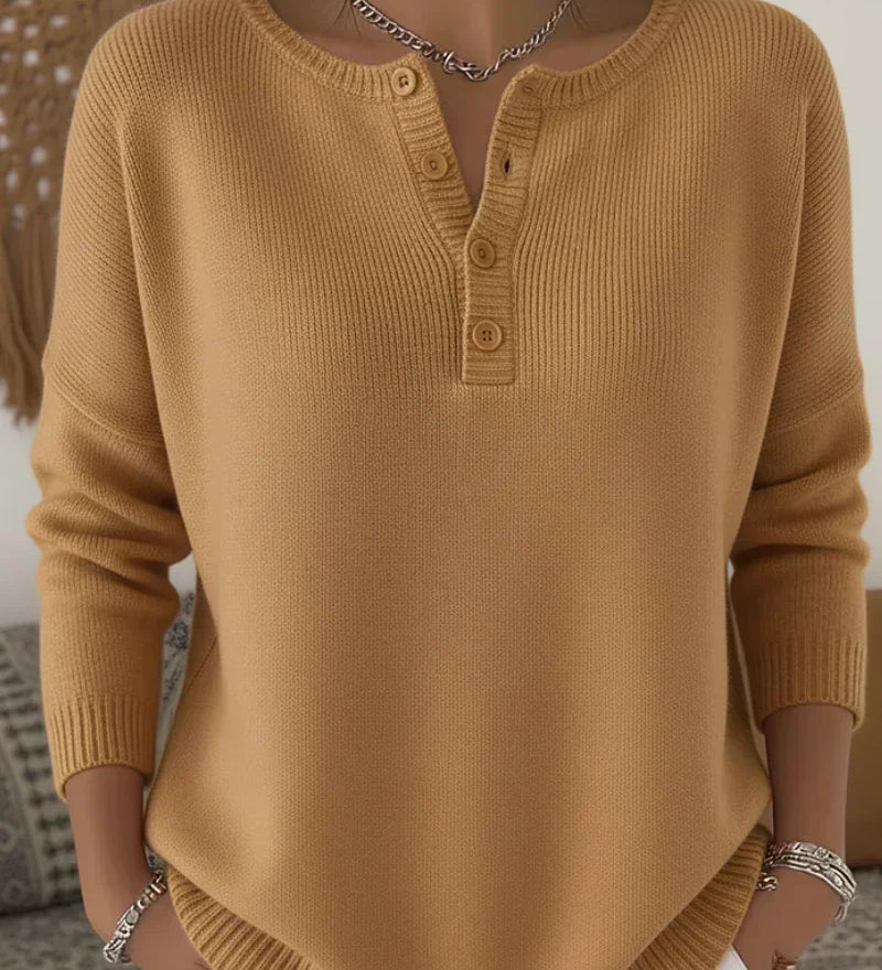 Laura™ | Maglione henley in maglia morbida