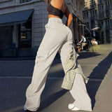 Pantaloni Cargo Donna a Vita Alta – Gamba Ampia, Adatti per Uso Casual e Quotidiano