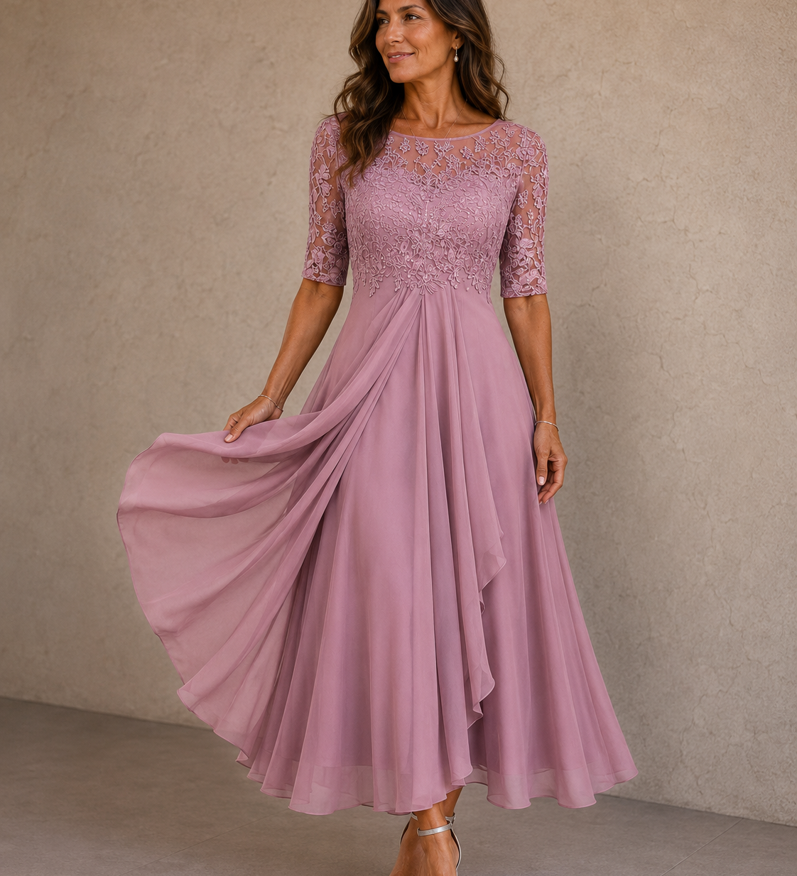 Maria – Abito in Pizzo e Chiffon
