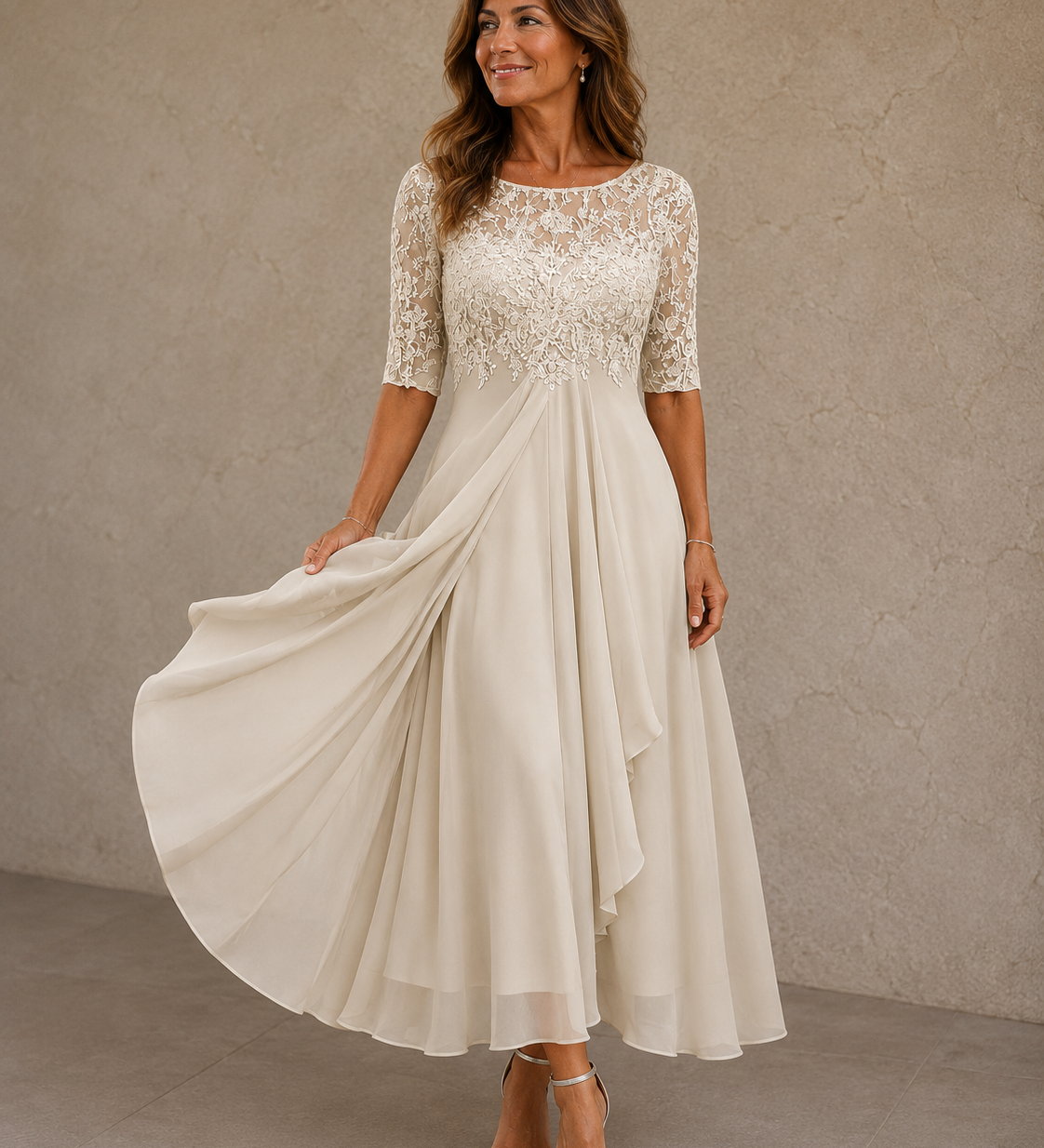 Maria – Abito in Pizzo e Chiffon