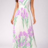 Abito Maxi Donna in Chiffon Senza Maniche – Stile Elegante e Leggero