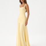 Enni – Abito Maxy Plissettato con Scollo Quadrato