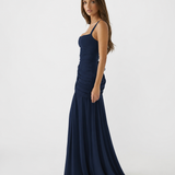 Enni – Abito Maxy Plissettato con Scollo Quadrato
