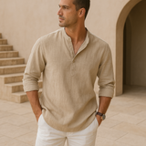 Varel | Camicia Henley in cotone effetto lino