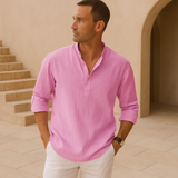 Varel | Camicia Henley in cotone effetto lino