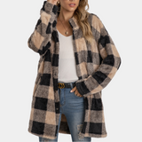 Donna - Cappotto elegante a quadri - Stile invernale