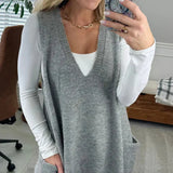 Donna - Gilet a maglia larga - Maglia morbida