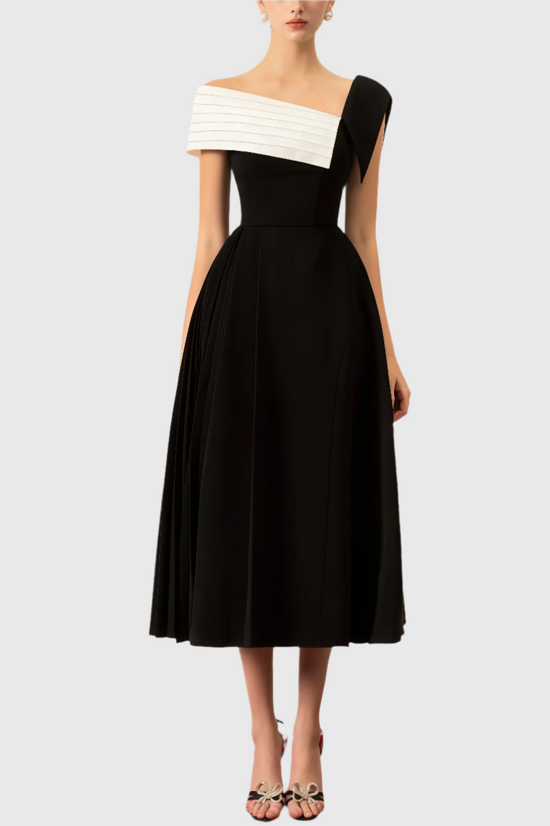 Abito Midi A-Line da Donna – Con Una Spalla, Adatto per Occasioni Festive