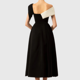 Abito Midi A-Line da Donna – Con Una Spalla, Adatto per Occasioni Festive