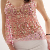 Top Scollo a V per Donne – Con Spalline Sottile, Adatto per Occasioni Festive