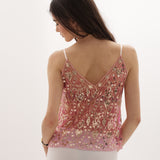 Top Scollo a V per Donne – Con Spalline Sottile, Adatto per Occasioni Festive