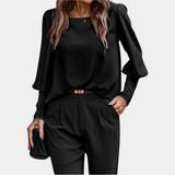 Blusa elegante premium da donna – Top elegante con maniche lunghe a palloncino