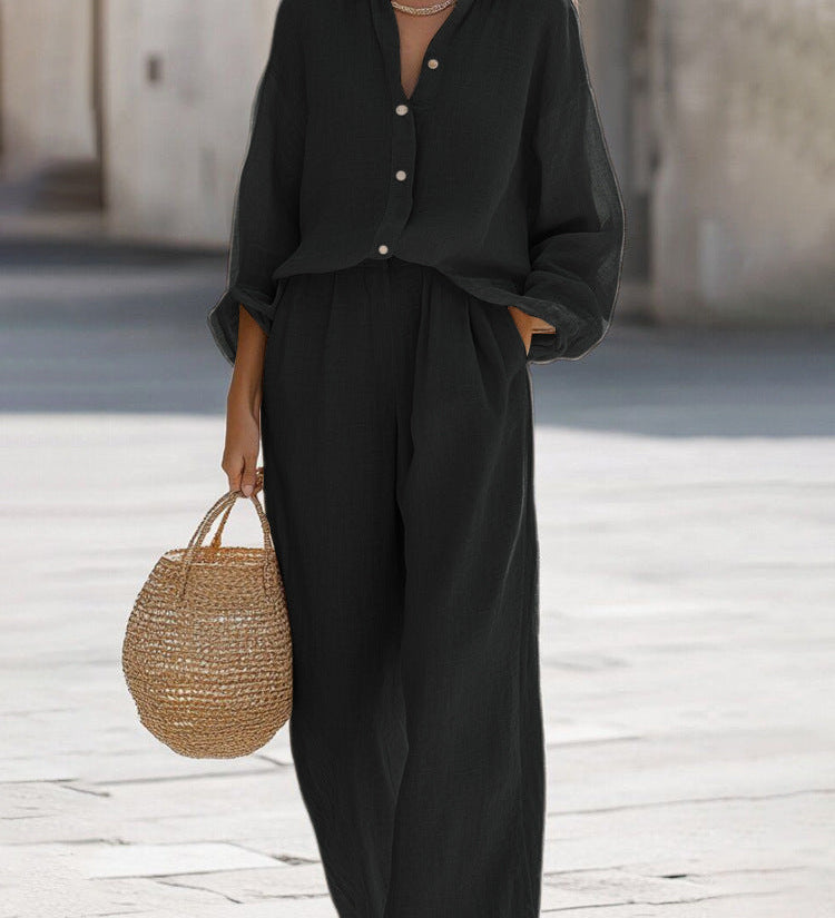 Set Oversized Donna – Con Maniche Lunghe e Pantaloni Larghi, Adatto per Primavera e Estate