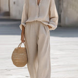 Set Oversized Donna – Con Maniche Lunghe e Pantaloni Larghi, Adatto per Primavera e Estate