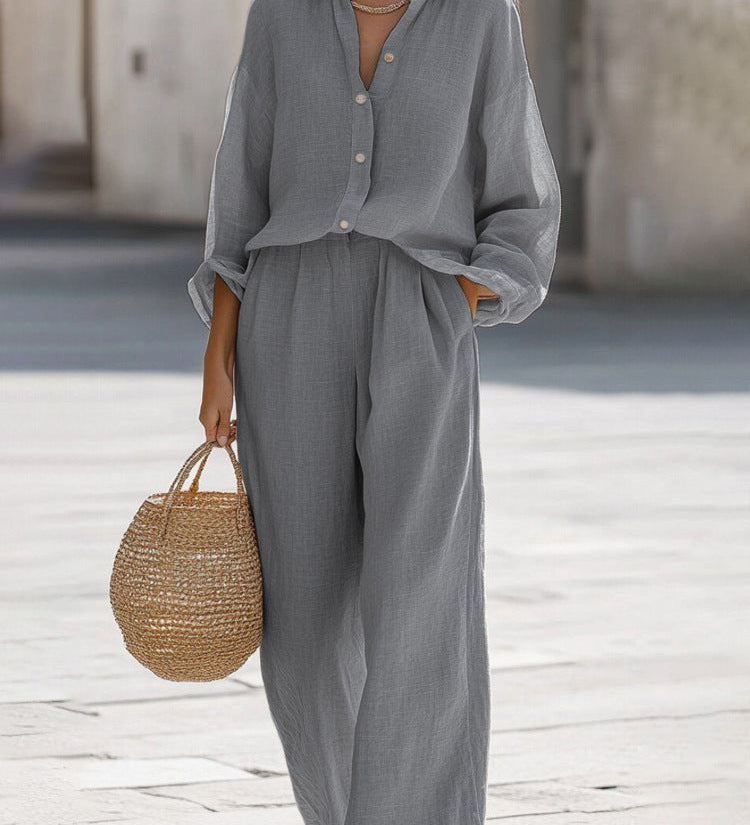 Set Oversized Donna – Con Maniche Lunghe e Pantaloni Larghi, Adatto per Primavera e Estate