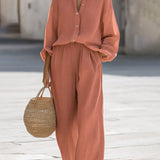 Set Oversized Donna – Con Maniche Lunghe e Pantaloni Larghi, Adatto per Primavera e Estate