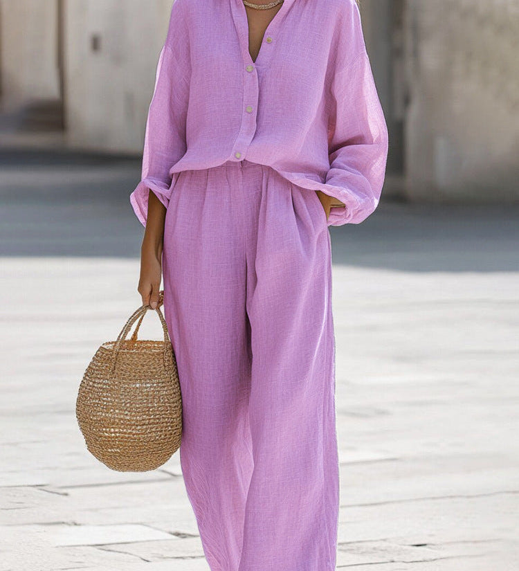 Set Oversized Donna – Con Maniche Lunghe e Pantaloni Larghi, Adatto per Primavera e Estate