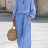Set Oversized Donna – Con Maniche Lunghe e Pantaloni Larghi, Adatto per Primavera e Estate