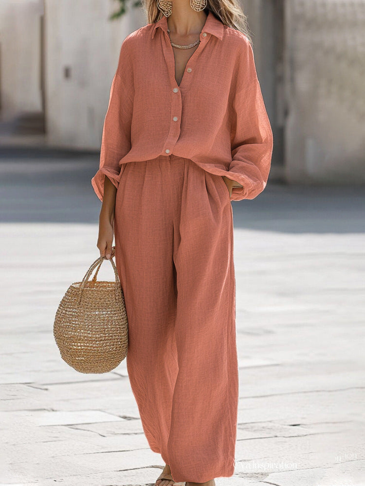 Set Oversized Donna – Con Maniche Lunghe e Pantaloni Larghi, Adatto per Primavera e Estate