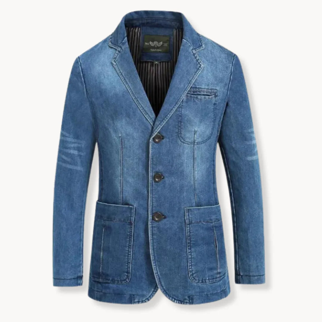 Blazer Uomo Slim Fit – Con Colletto Revers e Tasche Applicate, Adatto per Lavoro e Occasioni Formali