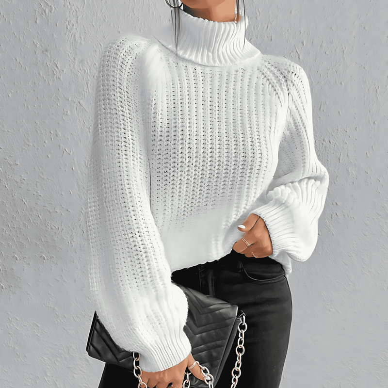 Donna - Accogliente maglione a collo alto - Stile invernale