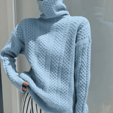 Donna - Accogliente maglione a collo alto - Stile maglia morbida