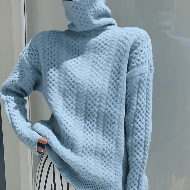 Donna - Accogliente maglione a collo alto - Stile maglia morbida