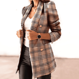 Donna - Blazer a quadri lungo - Doppiopetto